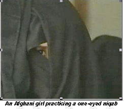 one-eyed Islamic veil